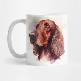 Irish Setter or Red Setter Watercolor Portrait Mug